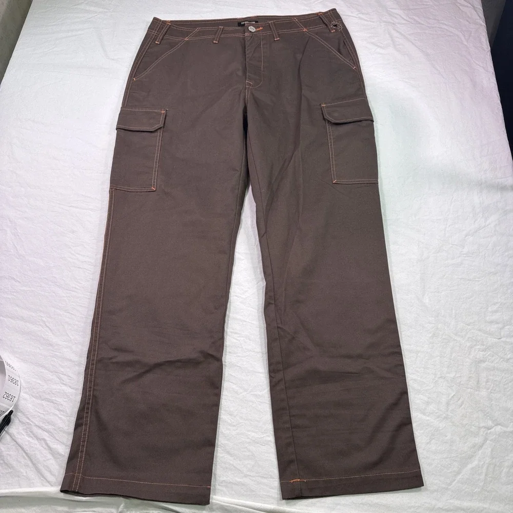 True Religion Cargo Pants  Men's 36  Bracken Brown  org trim wide leg